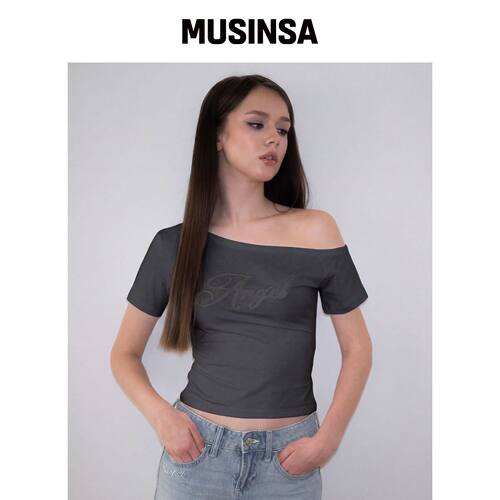 ROSEFRANTZ 甜美天使拼接T恤 [炭灰色] MUSINSA韩国官网直邮进口