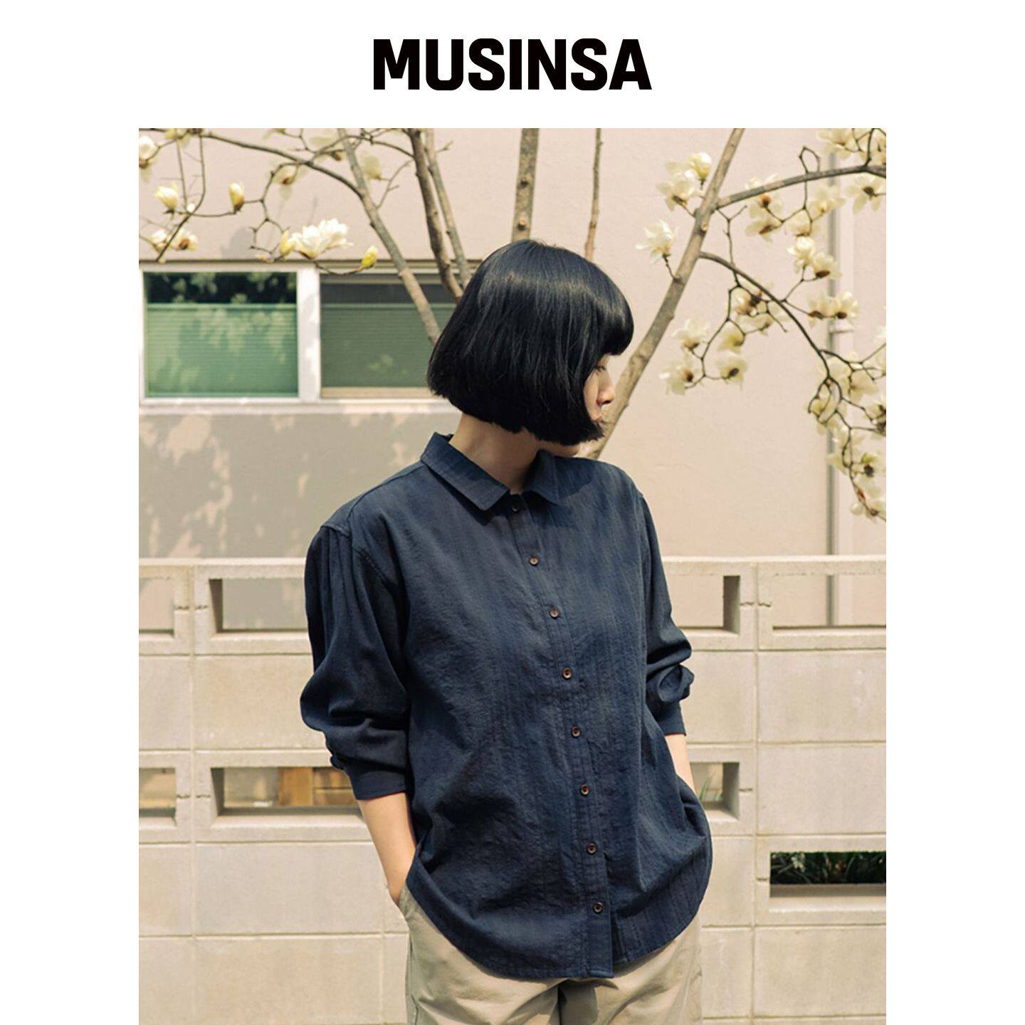 CHIQUITA 棉质蕾丝宽松衬衫 婴儿色 MUSINSA韩国官网直邮进口
