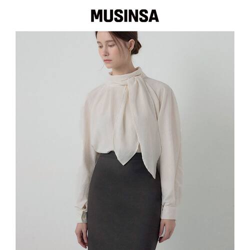 MOMET BRONN领带两用blouse IVORY MUSINSA韩国官网直邮进口