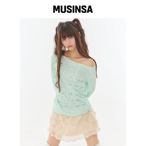 EXPIRED GIRL Unknown Angel 上衣·薄荷色 MUSI韩国官网直邮进口