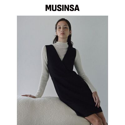 OCTETTE VERYVERY呢料连衣裙_黑色 MUSINSA韩国官网直邮进口