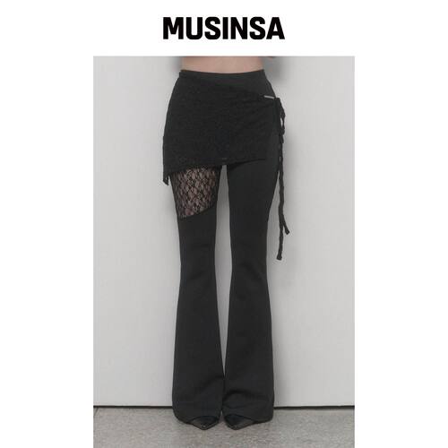 ETRE AU SOMMET 透视蕾丝喇叭裤 MUSINSA韩国直邮官方正品