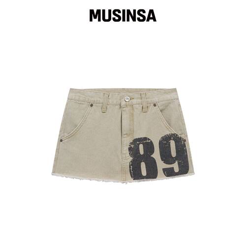 MIDNIGHT MOVE 短裙米色复古风半身裙MUSINSA韩国直邮官方正品