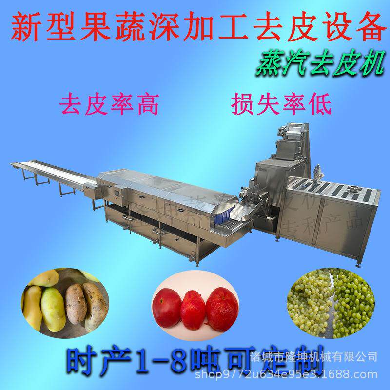 多功能蒸汽去皮机 土豆红薯削皮机 商用黄桃葡萄罐头加工去皮设备