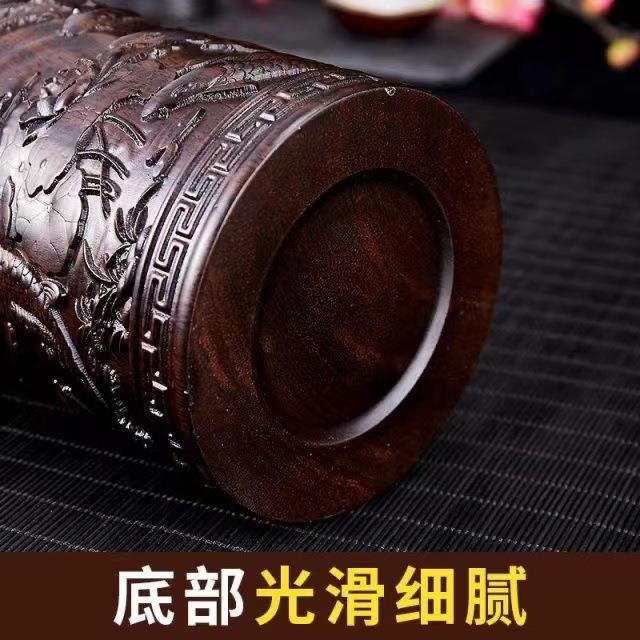 黑檀木笔筒 复古雕刻木质笔筒工艺摆件文房四宝 多款式