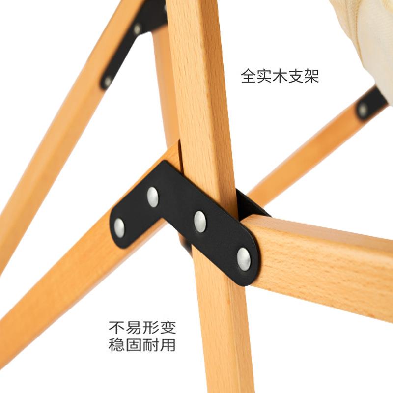 折叠椅蝴蝶椅休闲户外露营便携榉木加厚帆布北欧风白椅子大号凳子