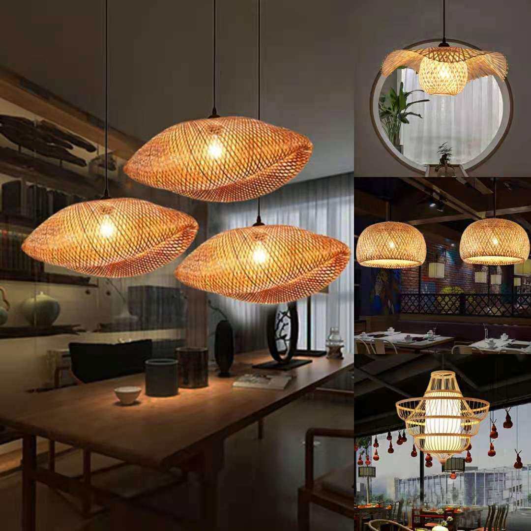 工业竹编吊灯民宿客栈吊灯烧烤吧火锅店吊灯中式餐厅吊灯料理店灯
