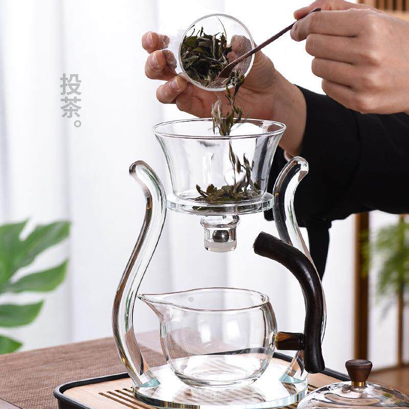 创意宫灯自动茶具套装透明耐热玻璃泡茶器茶杯家用办公室整套茶道