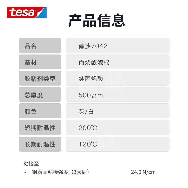 德莎tesa7042双面丙烯酸泡棉高粘胶带玻璃门板家具窗格条面板黏贴