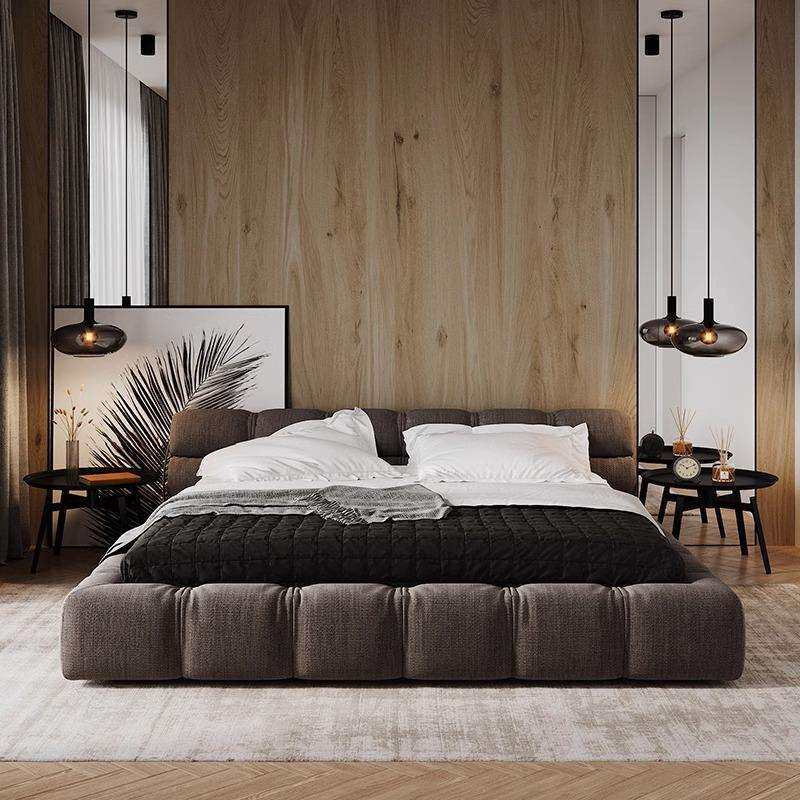 意式极简Tufty布艺床主卧双人床婚床1.8米现代轻奢奶油风泡芙软床