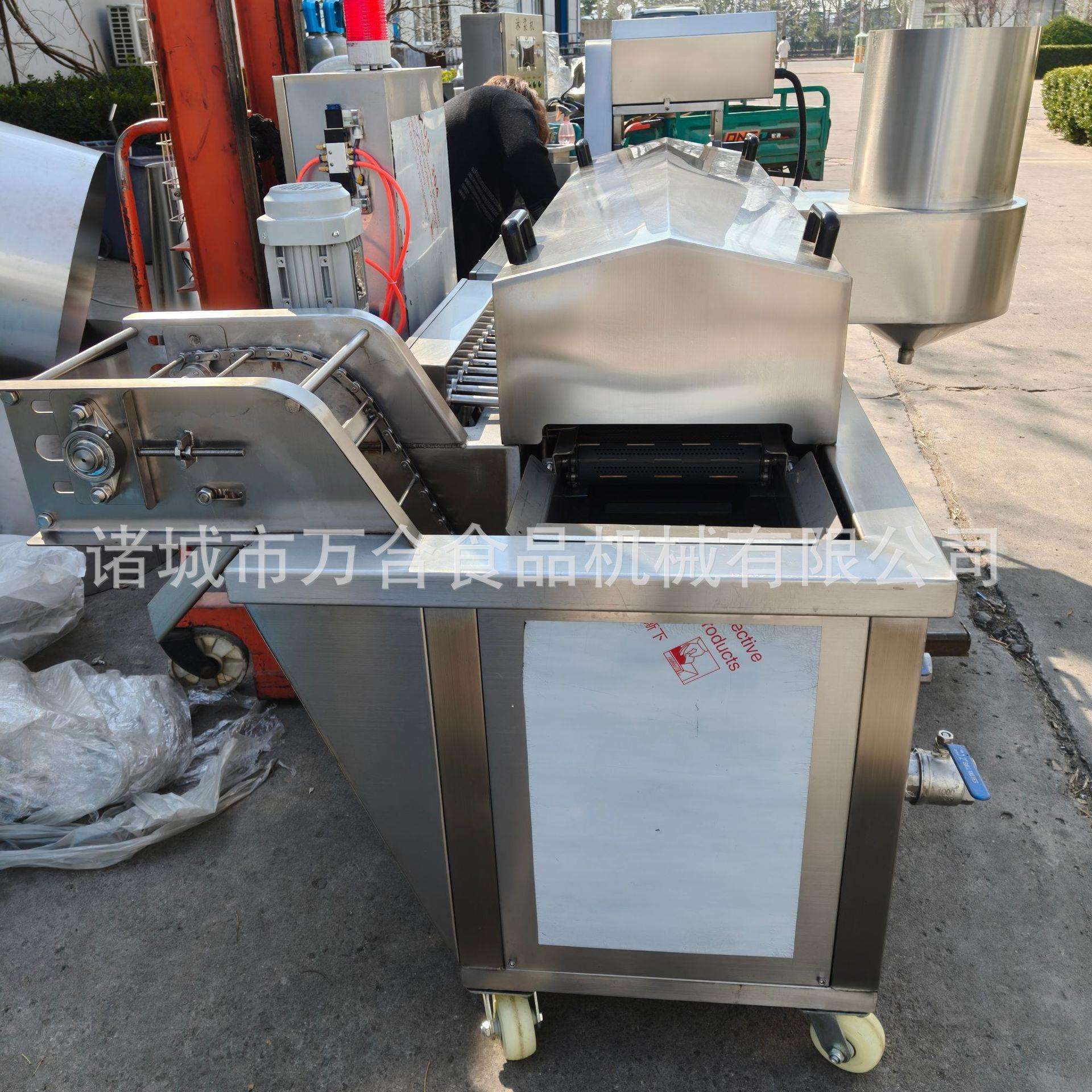 自动控温油炸食品生产线 油炸汉堡成套加工设备鸡排鳕鱼排油炸机