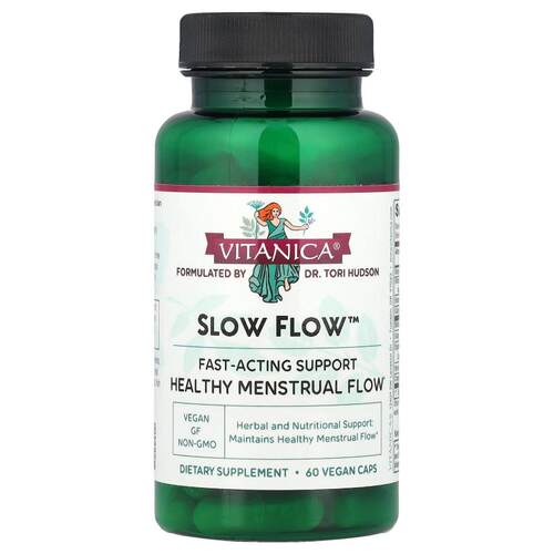 Vitanica,Slow Flow，生理期帮助，60 粒素食胶囊