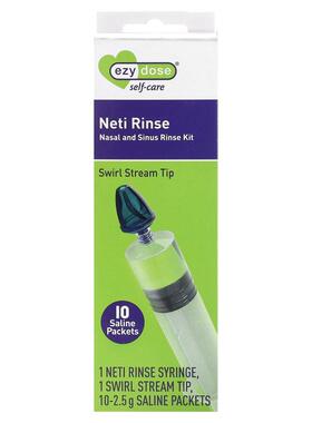 Ezy Dose,Self-Care，Neti Rinse，鼻腔和鼻窦冲洗套件，12 件套