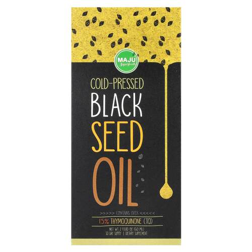 Maju Superfoods,冷榨黑籽油，2 液量盎司（60 毫升）