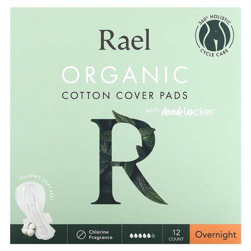 Rael,有机棉护垫（防漏设计），夜用，12 片