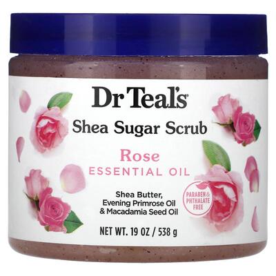 Dr. Teal's,乳木果糖磨砂膏玫瑰精油