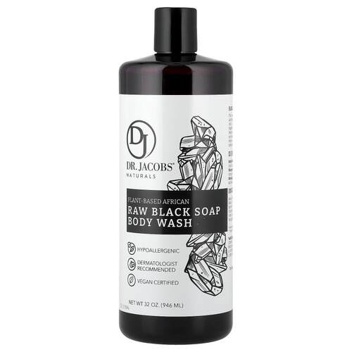 Dr. Jacobs Naturals,植物基非洲原生黑皂沐浴露，32 盎司（946
