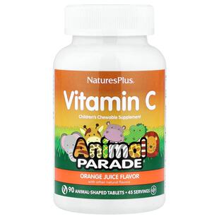 NaturesPlus,Animal Parade®，维生素 C，橙汁味，90 片动物造型