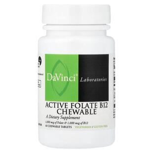 DaVinci Laboratories,活性叶酸 B12 咀嚼片，60 片咀嚼片