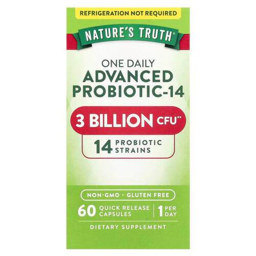 Nature's Truth,每日一片高级益生菌-14，30 亿 CFU，60 粒速释胶