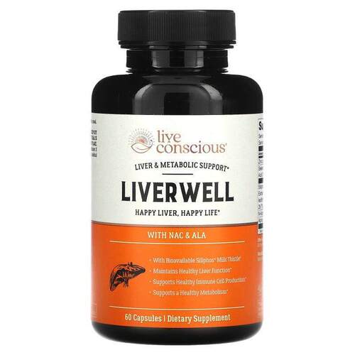 Live Conscious,LiverWell，含 NAC 和 ALA，60 粒胶囊