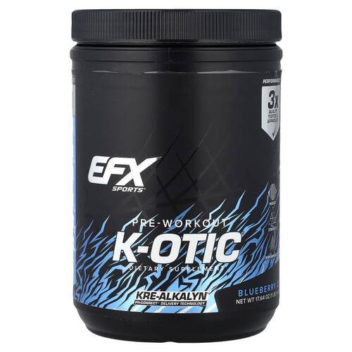 EFX,K-otic® 锻炼前补剂，蓝莓爆浆味，1 磅 1.64 盎司（500 克）