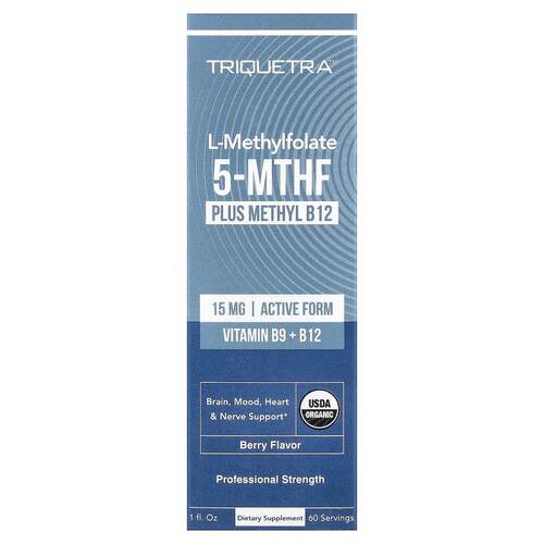 Triquetra Health,L-甲基叶酸 5-MTHF 加甲基 B12，浆果味，1 液