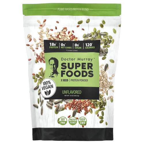 Dr. Murray's,SuperFood，3 种子蛋白质粉，南瓜籽 + 亚麻籽 + 葵