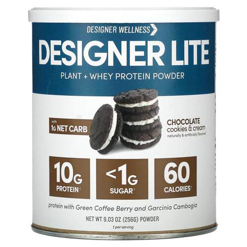 Designer Wellness,Designer Lite，植物 + 乳清蛋白质粉，巧克力