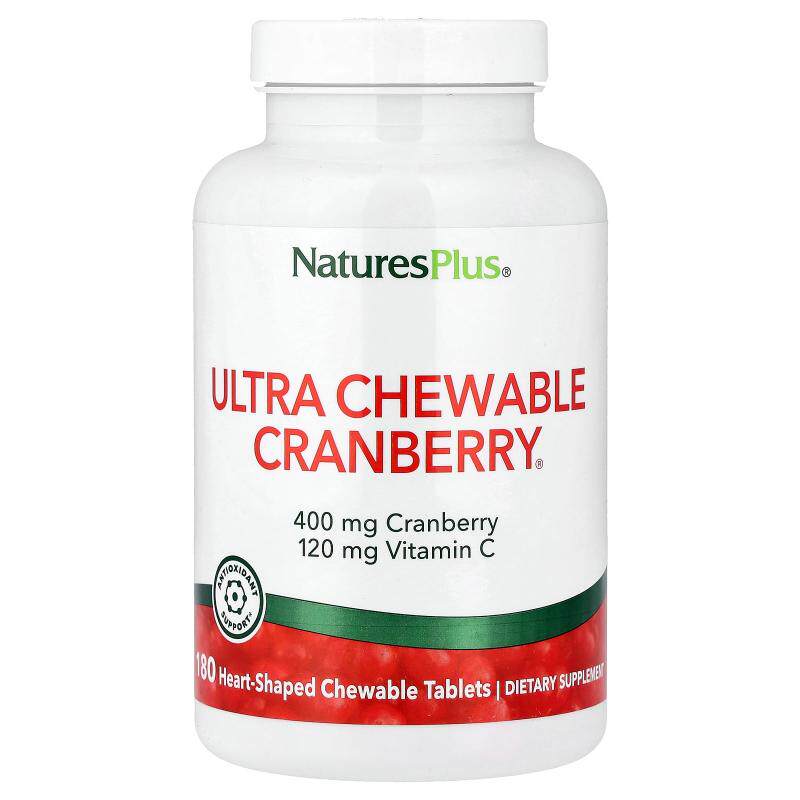 NaturesPlus,超级咀嚼蔓越莓&reg;，180 片心形咀嚼片