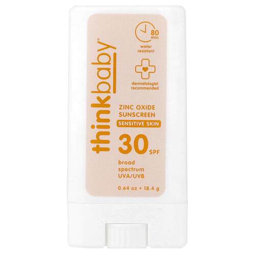 think,Thinkbaby®, Zinc Oxide Sunscreen Stick, SPF 30, Sensit