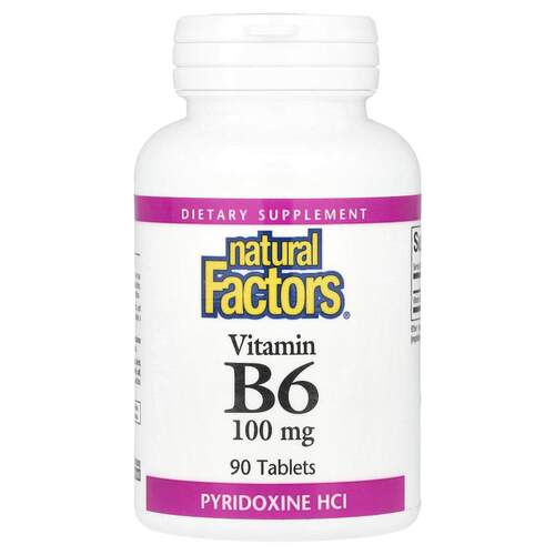 Natural Factors,维生素 B6，盐酸吡哆醇，100 毫克，90 片