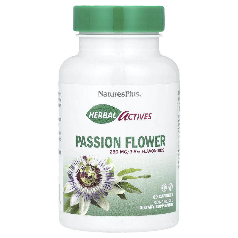 NaturesPlus,草本活性物，西番莲，250毫克，60粒素食胶囊