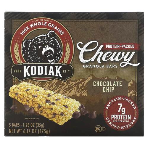 Kodiak Cakes,耐嚼格兰诺拉麦片棒，巧克力碎，5 根，每根 1.23 3