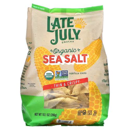 Late July,有机墨西哥玉米饼片，薄脆，海盐味，10.1 盎司（286