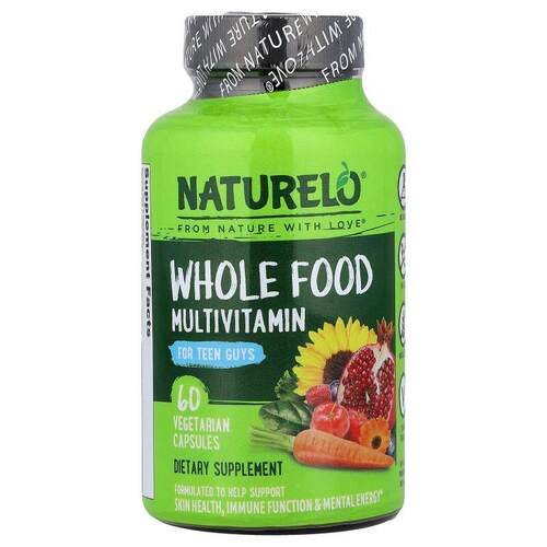 NATURELO,青少年专用全食多维生素，60 粒素食胶囊