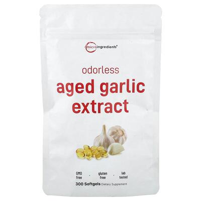 Micro Ingredients,脱臭陈蒜提取物，300 粒软胶囊（每粒软胶囊 2