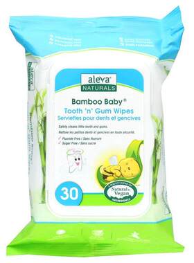 Aleva Naturals,Bamboo Baby，牙齿和牙龈湿巾，30 片湿巾