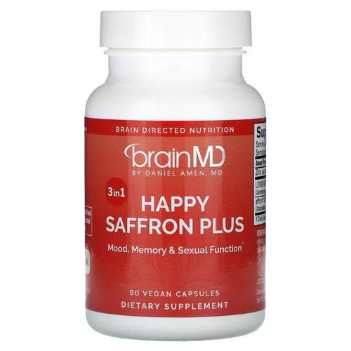 BrainMD,Happy Saffron Plus，90 粒全素胶囊