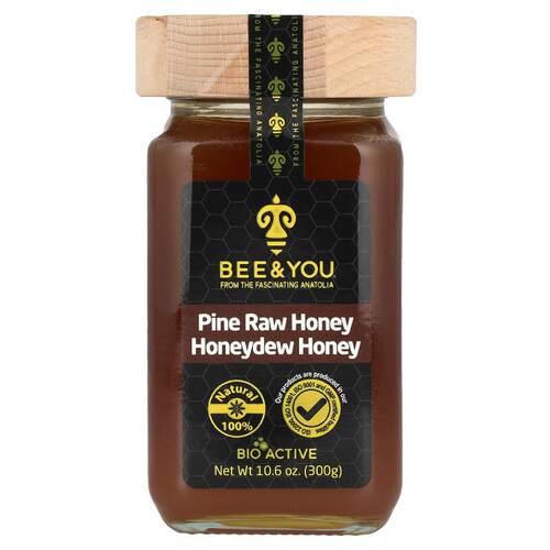 BEE&YOU,未加工松树蜂蜜，甘露蜜，10.6 盎司（300 克）