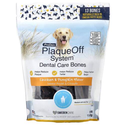 ProDen,PlaqueOff System，牙齿护理骨，狗狗专用，鸡肉南瓜味