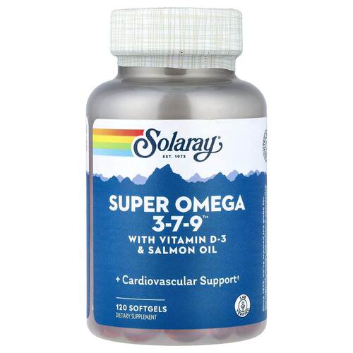 Solaray,Super Omega 3-7-9™，含维生素 D-3 和鲑油