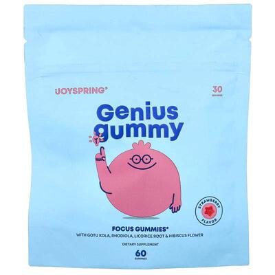 JoySpring,Genius Gummy, Strawberry, 60 Gummies