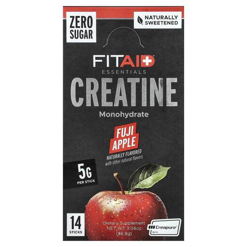 FITAID,Essentials, Creatine Monohydrate, Fuji Apple, 14 Stic