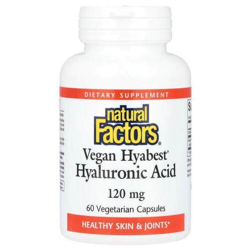 Natural Factors,Vegan Hyabest，透明质酸，120 毫克，60 粒素食