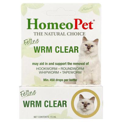HomeoPet,Feline Wrm Clear, 15 mL