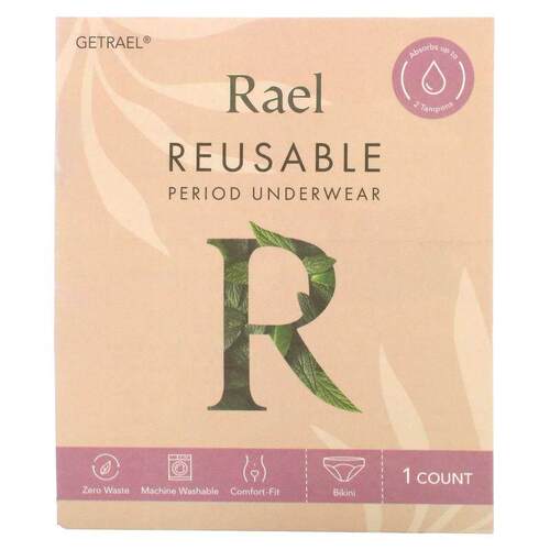 Rael,Reusable Period 内衣，比基尼，小号，黑色