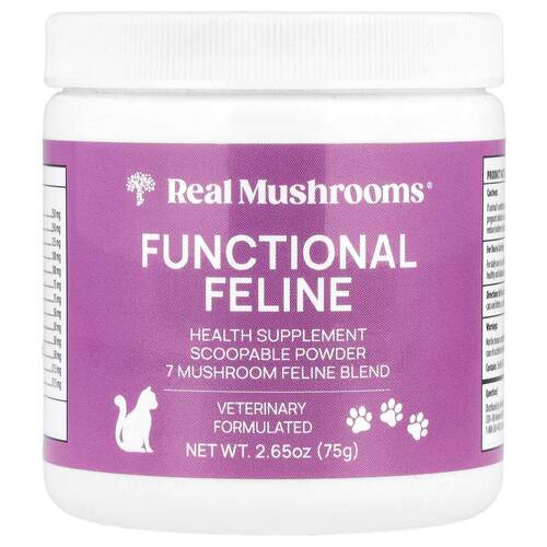 Real Mushrooms,Functional Feline，猫用，2.65 盎司（75 克）
