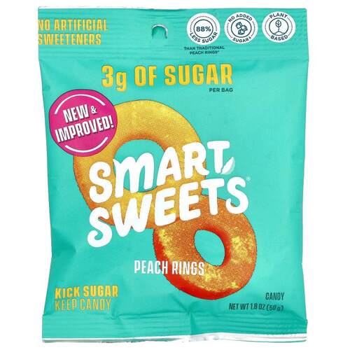 SmartSweets,Peach Rings，桃子味，1.8 盎司（50 克）