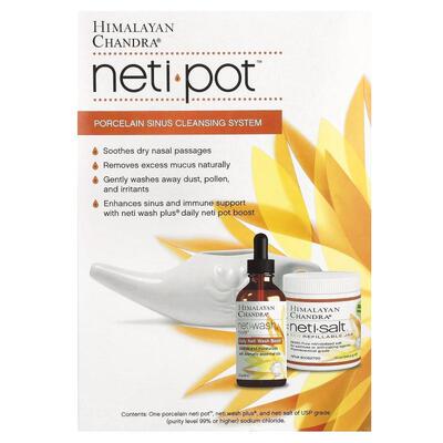 Himalayan Chandra,Neti Pot 陶瓷洗鼻套装，3 件套